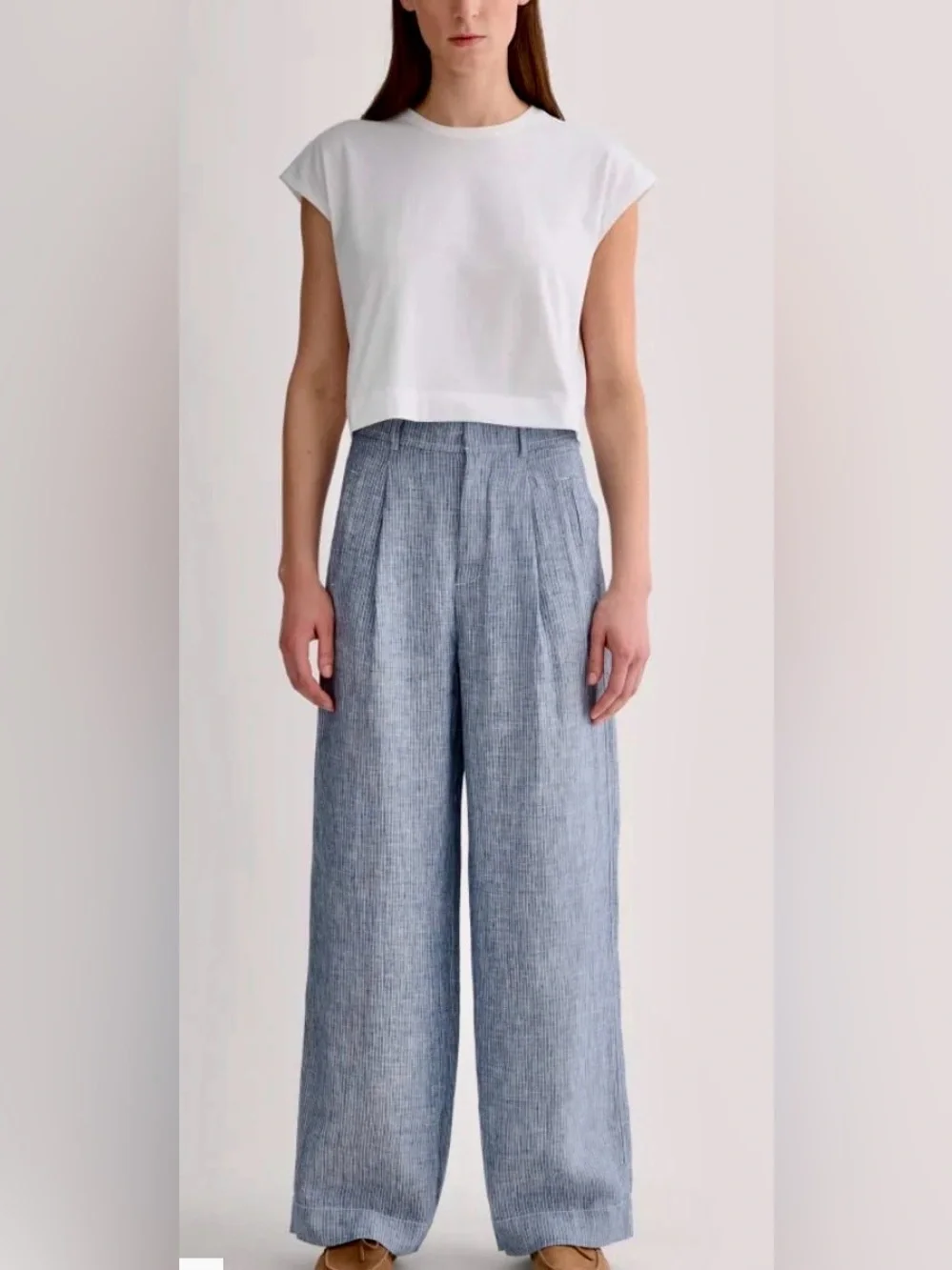 NWT EVERLANE THE LINEN WAY-HIGH® DRAPE PANTS WOMENS SIZE 6